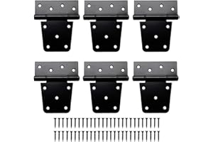 Yaegoo 3.5 Inch Door Hinges, Heavy Duty Square Shed Door Hinges Gate Hinges T Hinges Barn Gates Hinges Black Finish with Scre