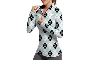 GGOV Golf Shirts for Woman UPF 50+ Sun Protection Quick Dry Lightweight Long Sleeve Polo Shirts for Woman Rash Guard