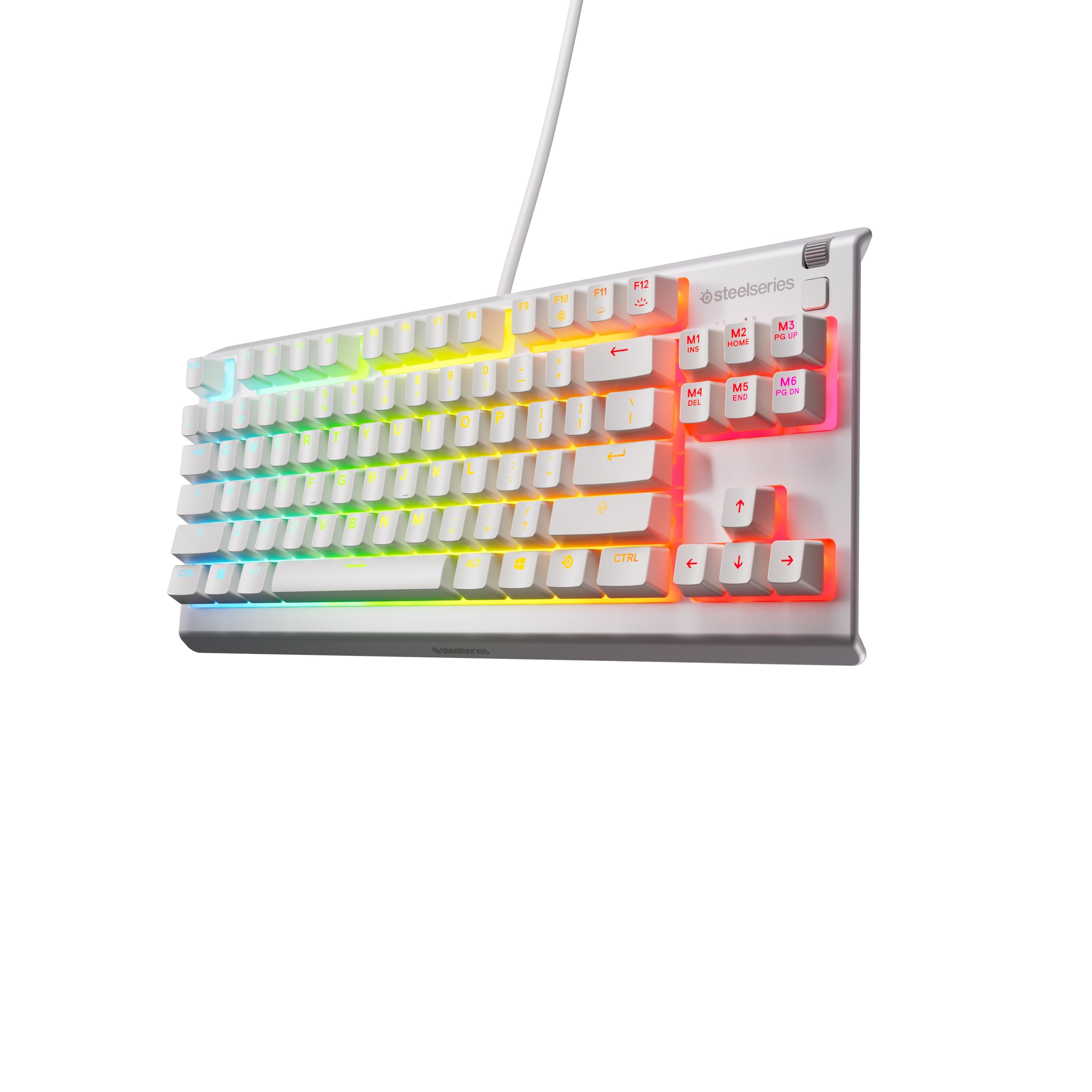 SteelSeries Apex 3 TKL White RGB Gaming-Tastatur – Kompakter Tenkeyless-Formfaktor – 8-Zonen-RGB-Beleuchtung – Wasser- und Staubresistenz – Flüsterleise Gaming-Switches - DE Layout QWERTZ