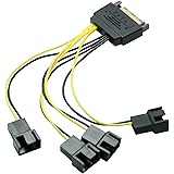 オウルテック SATA電源コネクタからFAN用電源4分岐ケーブル SATAコネクタ→PWMコネクタx4 OWL-CBPU036