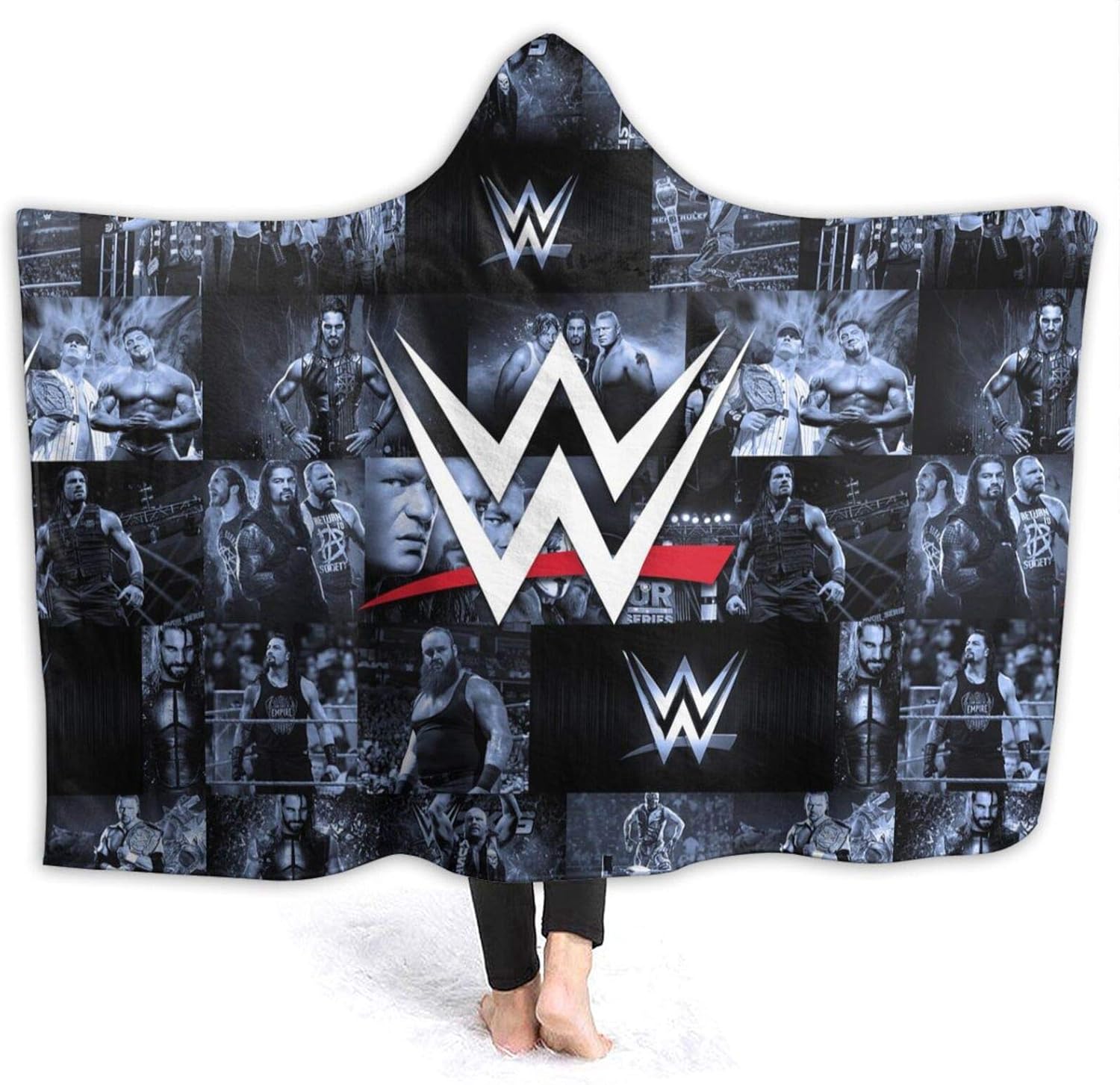 WWE Hooded Blanket Flannel Soft Throw Blanket for Adults