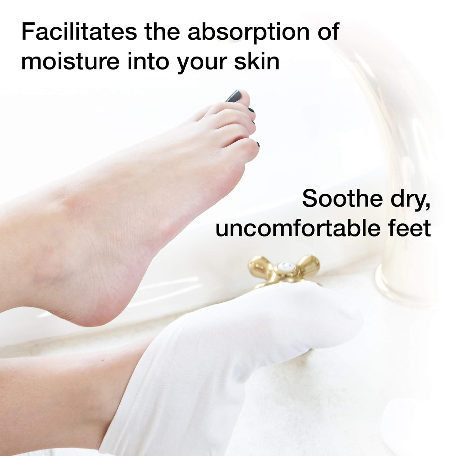 Eurow Cotton Spandex Cosmetic Moisturizing Therapy Socks, White, 2 Pairs : Beauty