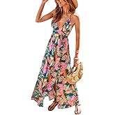 CUPSHE Womens Summer Maxi Dress 2026 Sleeveless Long Sundresses Spaghetti Strap Flowy Boho Beach Vacation Dress