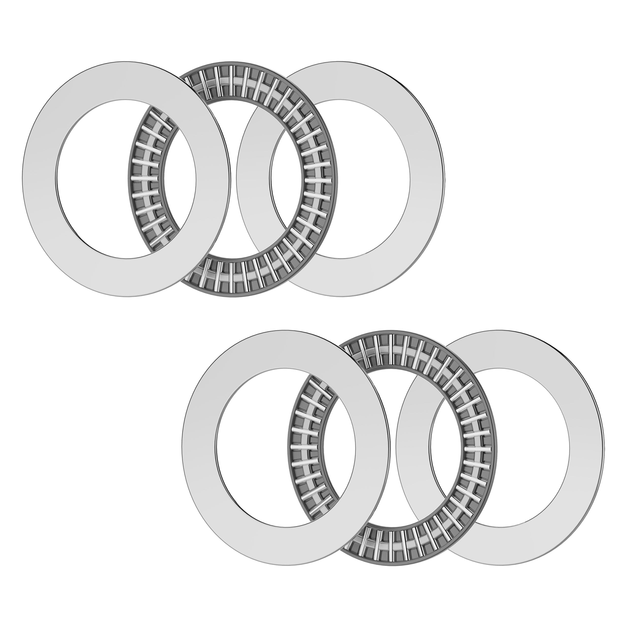 Photo 1 of FOCMKEAS 2PCS AXK5578 2AS Thrust Needle Roller Bearings with Washers 55mm Bore 78mm OD 5mm Thickness Industry Thrust Bearing