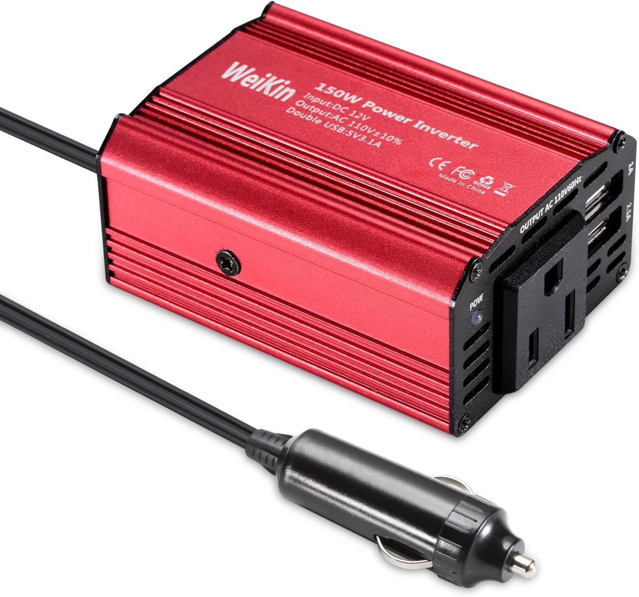 WEIKIN Car power inverter 150W Watt DC 12V to AC 110V peak 300 Watt for Vehicle power converter
