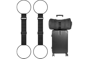 BILIONE Updated Add a Bag Luggage Straps 2 Pack, Widen Adjustable Bungee Elastic Belt to Connect Two Suitcases, Secure Carry 