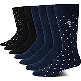 IZOD Mens Dress Socks - 7 Pack Lightweight Moisture Wicking Stay Up Cuffed Crew Socks for Men for Casual Business Formal Wear