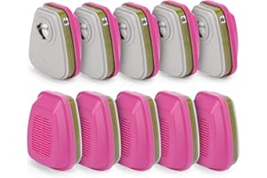 XIANZHO 60926 Respirator Cartridges& Filters(5 Pairs) - Respirator Activated Carbon Filter Protect Against Organic Vapors, Dust, Acid Gases, Formaldehyde Compatible with 6000, 7000, FF-400 Series Respirator