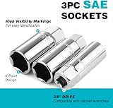 DURATECH Spark Plug Socket Set 5-Piece SAE & Metric 3/8 in Drive 6/12 Point view 4