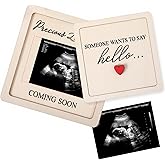 Josojoou Pregnancy Announcement for Grandparents, Ultrasound Picture Frame Surprise Keepsake Box Baby Announcement Sign, Pregnancy Reveal to Husband Friends Auntie Uncle, First Time Surprise Gifts