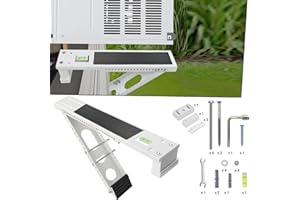 GULREAR Window Air Conditioner Support Bracket,Adjustable Anti-slip shock-absorbing mat Window AC Safe Support Bracket Installs From Inside the House Built-in bubble level window AC Mount Bracket up to 85 lbs