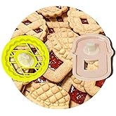 4PCS 3D Sandwich Jam Cookie Cutters Set Jam Biscuit Cutters for Baking Plastic Sandwich Jam Cookie Molds Mini Cookie Press Creative Chocolate Cookie Stamps Pastry Cutter Tool Baking Supplies