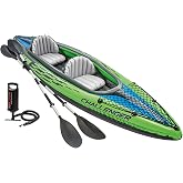 INTEX Challenger Inflatable Kayak Series: Includes Deluxe 86in Kayak Paddles and High-Output Pump &ndash; SuperStrong PVC &ndash; Adjustable Seat with Backrest &ndash; Removable Skeg &ndash; Cargo Storage Net