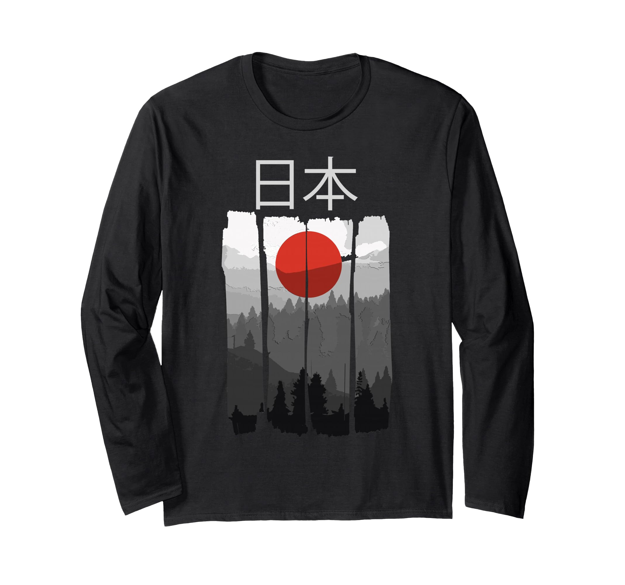 Japan in Kanji Japanese Writing Long Sleeve T-Shirt