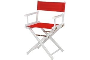 Casual Home 18" Director's Chair White Frame with Red Canvas