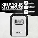 ZENO Key Safe Wall Mounted 4-Digit Lock Box Waterproof Heavy Duty view 2