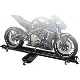 SUNROAD 1250 lbs Motorcycle Dolly with 5 Swivel Casters(black) | Adjustable Heavy Duty Bike Mover Stand with Ramp &amp; Safety Pins, Rolling Motorcycle Stand for Garage Storage &amp; Workshop