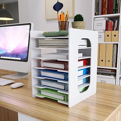 PUNCIA 7-Tier Desktop Paper Organiser Letter Tray A4 File Holder