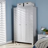 Home Source Nyon 4 Piece Grey Bedroom Set with Wardrobe & Tables view 2
