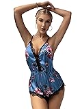 SweatyRocks Women's Floral Print Lace Trim Backless