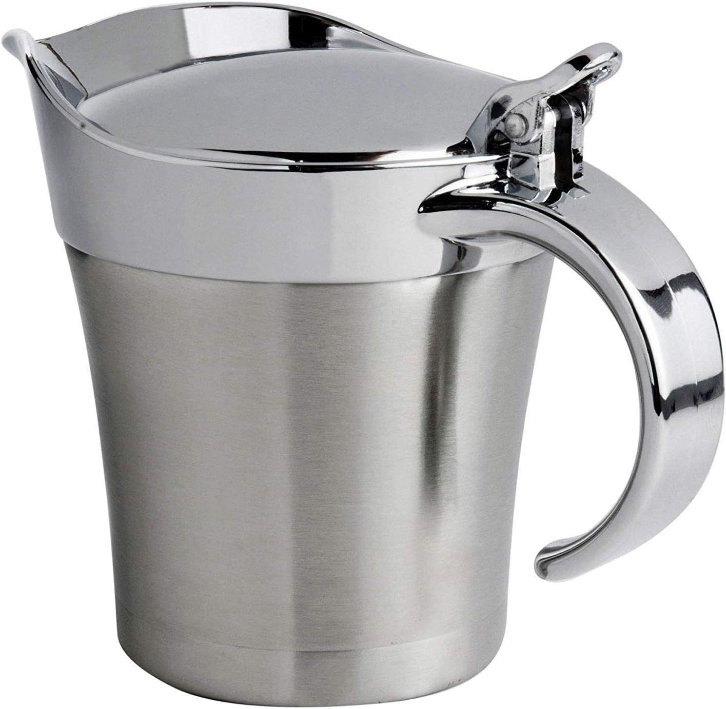 Stainless Steel Double Insulated Gravy Boat/Sauce Jug with Hinged Lid