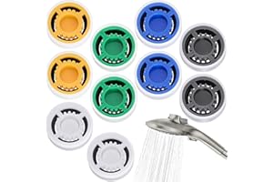 HINZIC 10pcs Shower Flow Reducer Limiter, GPM 1.8/2.0/1.5/2.5/3.0 Shower Head Flow Restrictor, Water Flow Water Saver Adapter for Handheld Shower, Bathroom, Toilet