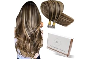 Hetto Nano Beads Hair Extensions Brown Highlight Nano Hair Extensions Human Hair Dark Brown Highlight Honey Blonde Nano Ring 