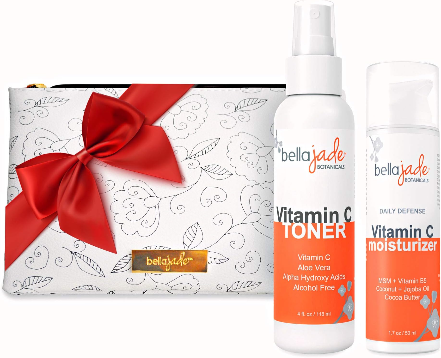 Vitamin C Facial Skin Care Gift Set with Free Makeup Bag