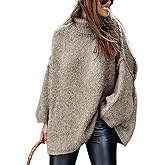 ATHMILE Oversized Chunky Sweaters for Women Fall Turtleneck Long Sleeve Knit Pullover Tops 2026 Winter Fashion Clothes