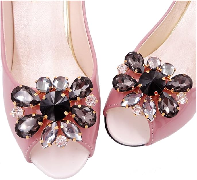 Santfe Detachable Crystal Shoe Clips Wedding Party Shoes Decorative