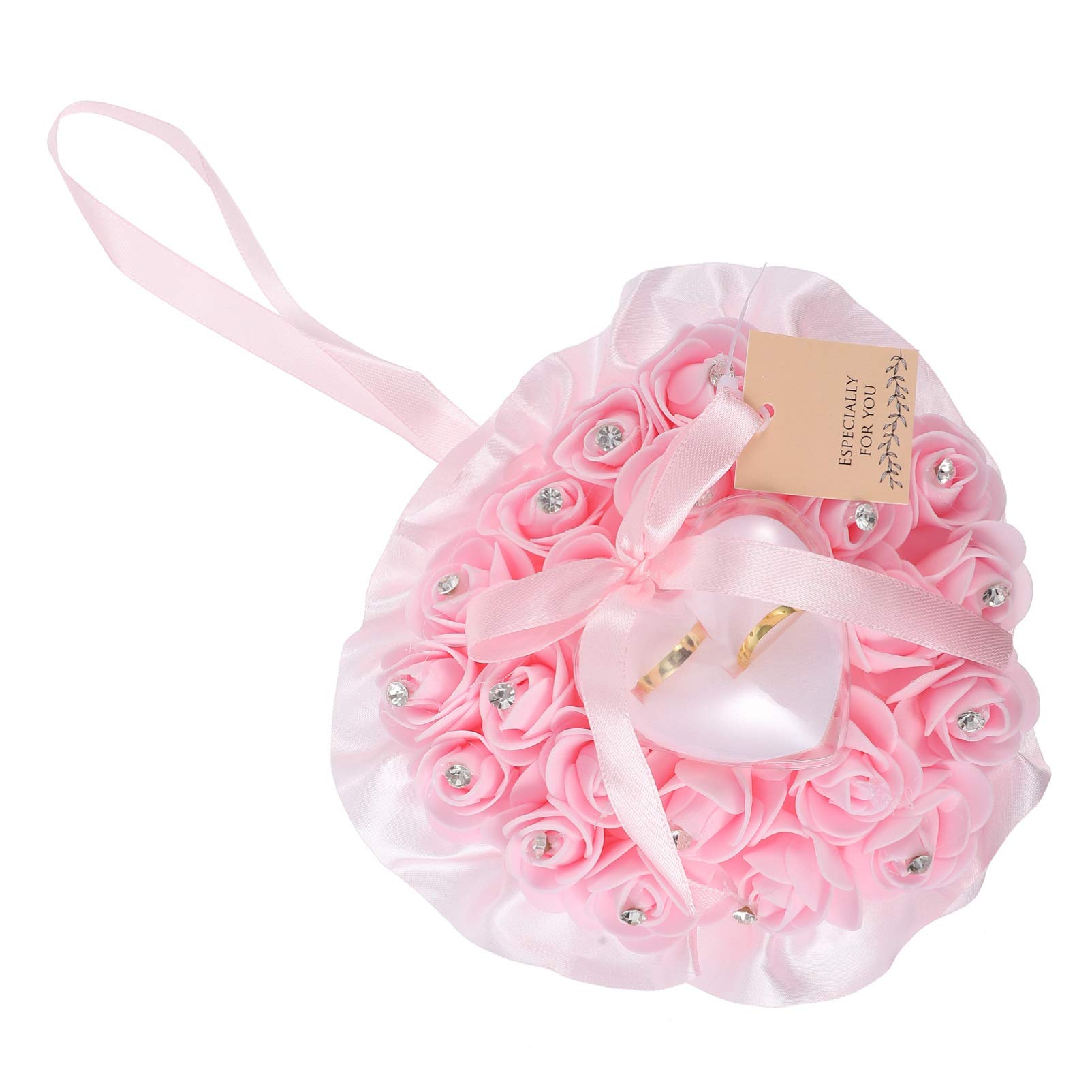 Wedding Ring Pillow Heart Shape Wedding Ring Pillow Ring Box Cushion Rose Cushion Ring Box Wedding Favors Pink