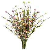 J'FLORU 6 pcs Spring Berry Stems, Artificial Berry Picks Easter Stems for Home Centerpiece Vase Windowsill Decor and Easter Celebration,Suitable for All Seasons