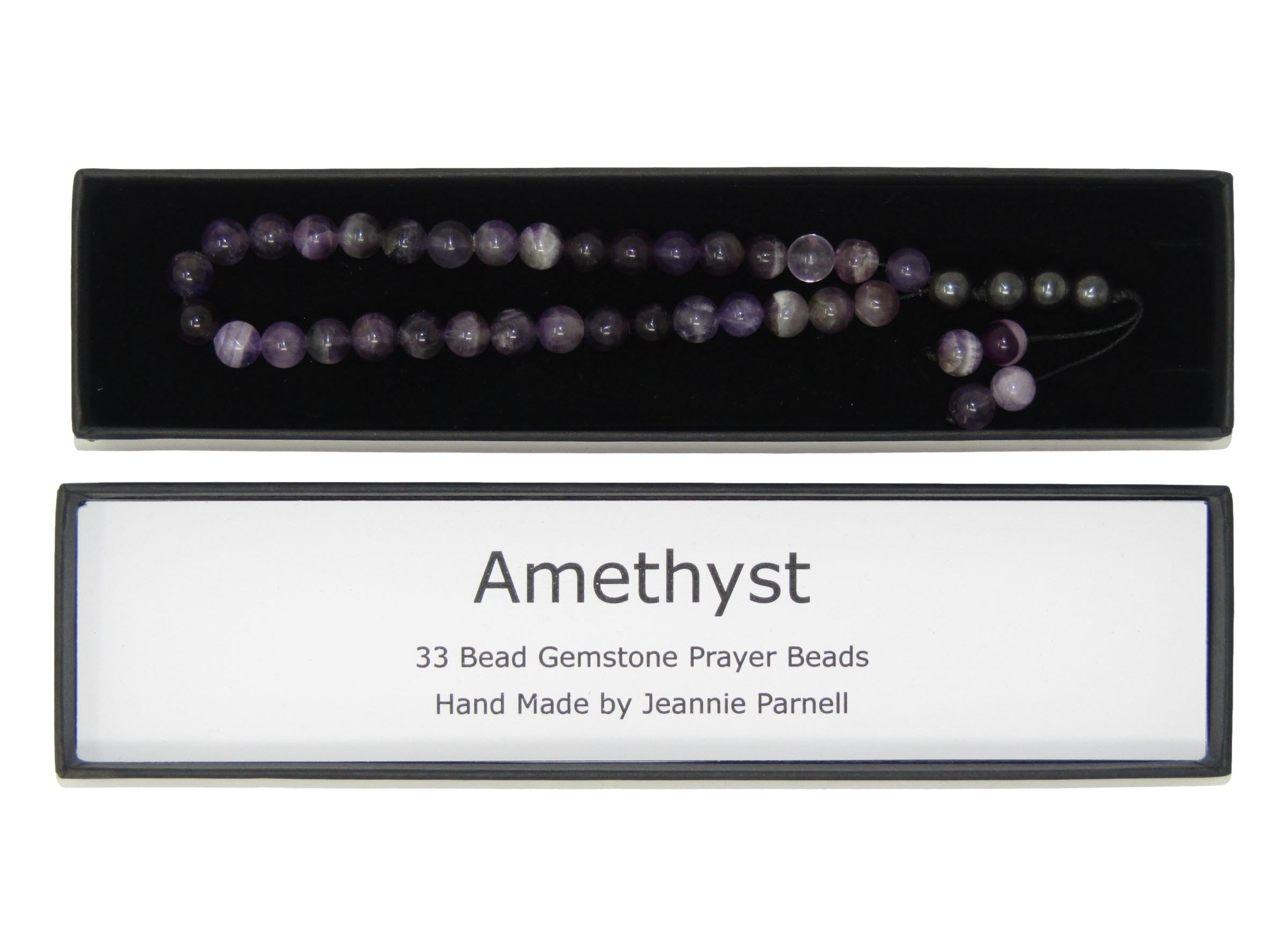 N8 BPAM Prayer Beads 8mm Amethyst Gemstone Beads and Accessories in Gift Box Handmade Design by Jeannieparnell
