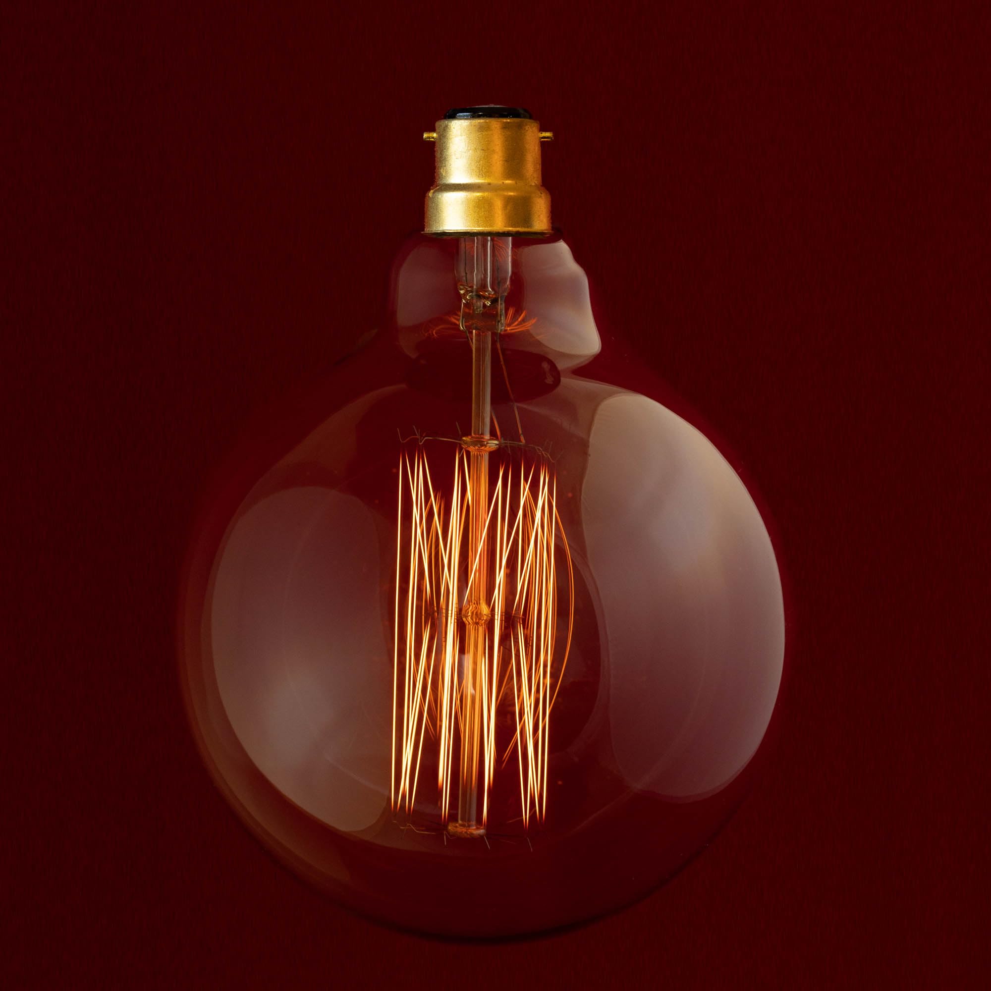 William & Watson Edison Vintage Globe Squirrel Cage Dimmable Light Bulb, 40W Incandescent B22 Bayonet Amber Old Fashioned Retro Lamp (Globe G125 XL Extra Large (125mm Width)) — image 1