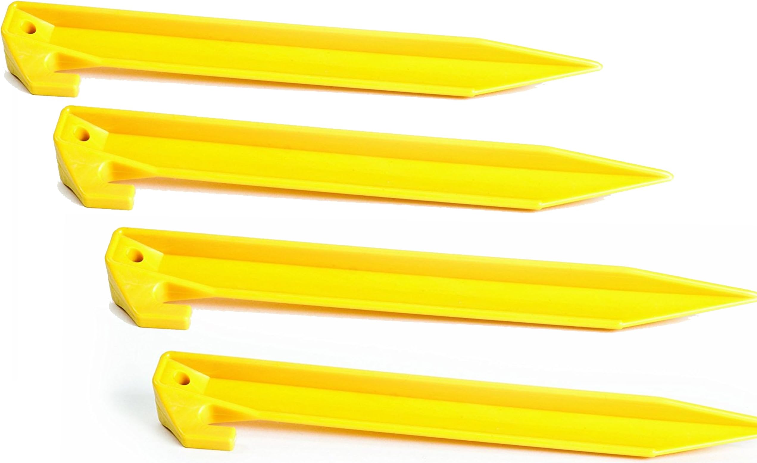 ZiggyPegs Grass PEGS (Pack of 4) Anchor for Outdoor Blankets and Tents with a Pouch, Ground Pegs, Yellow Plastic Universal Pegs