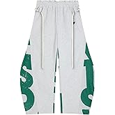 Aelfric Eden Print Baggy Barrel Sweatpants Wide Leg Pants for Women Men Casual Elastic Waist Unisex Graphic Lantern Trouser