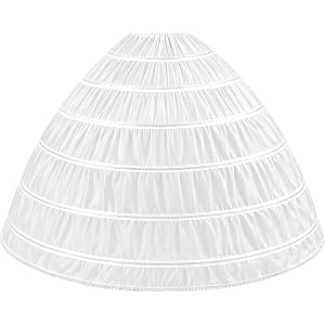 Oshaneblix Women's Full A-line 6 Hoop Petticoat Slip Crinoline for Wedding | Stretch elastic waist, 6 sturdy hoops, soft smoo