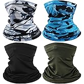 4 Pack Neck Gaiter Face Mask Scarf Masks Bandanas Breathable Outdoor Headwear Balaclavas Cover for Men Women