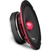 DS18 PRO-X6.4BMSL Slim Loudspeaker - 6.5", Midrange, Red Aluminum Bullet, 400W Max, 200W RMS, 4 Ohms - Premium Quality Audio Door Speakers for Car or Truck Stereo Sound System (1 Speaker)