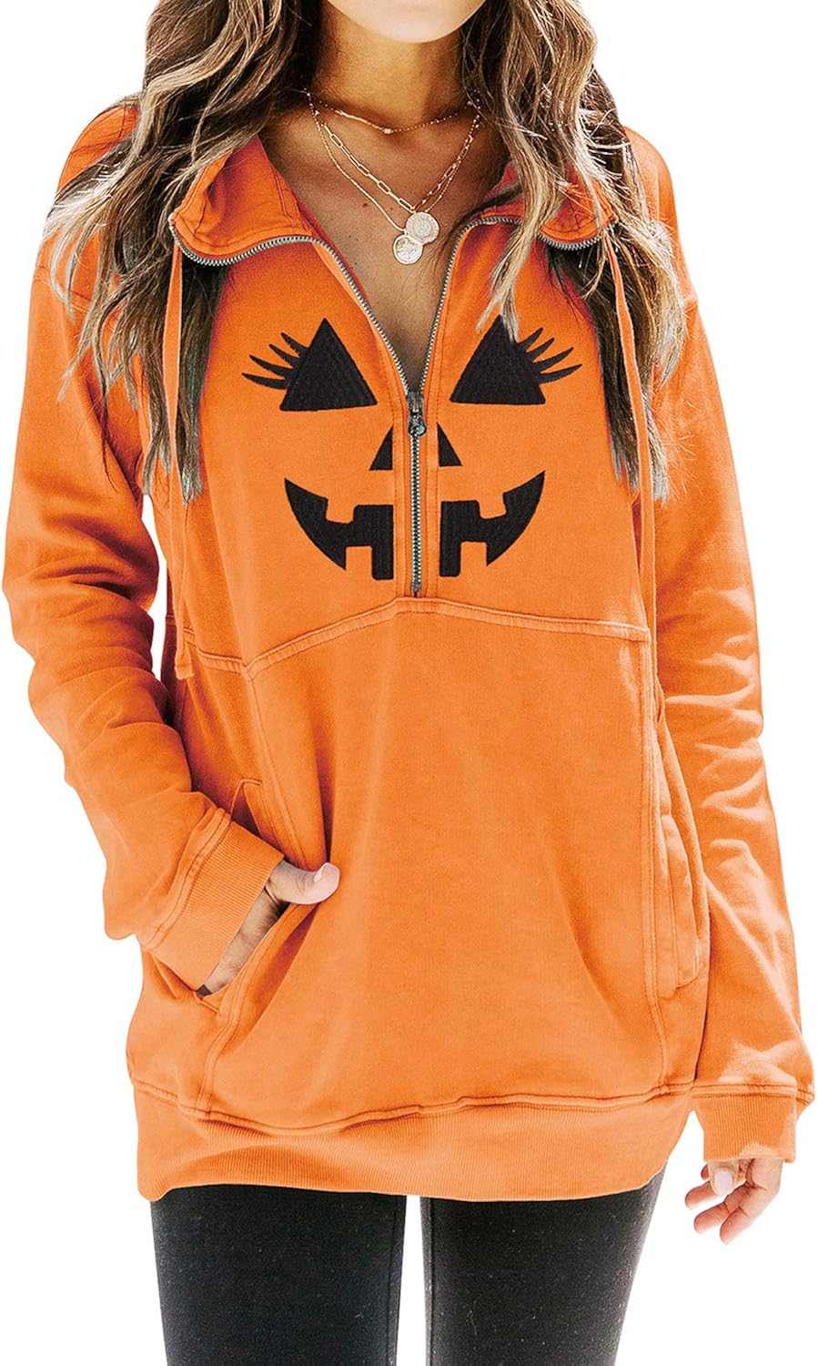 MYMORE Women's Floral Embroidery Shirt Drawstring Half Zip Up Long Sleeve Pullover Sweatshirt Top with Pockets at  Women’s Clothing store