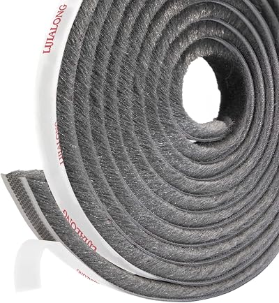 fowong Draught Excluder 4.9m Weatherstrip 9mm Brush Seal Grey Door Window