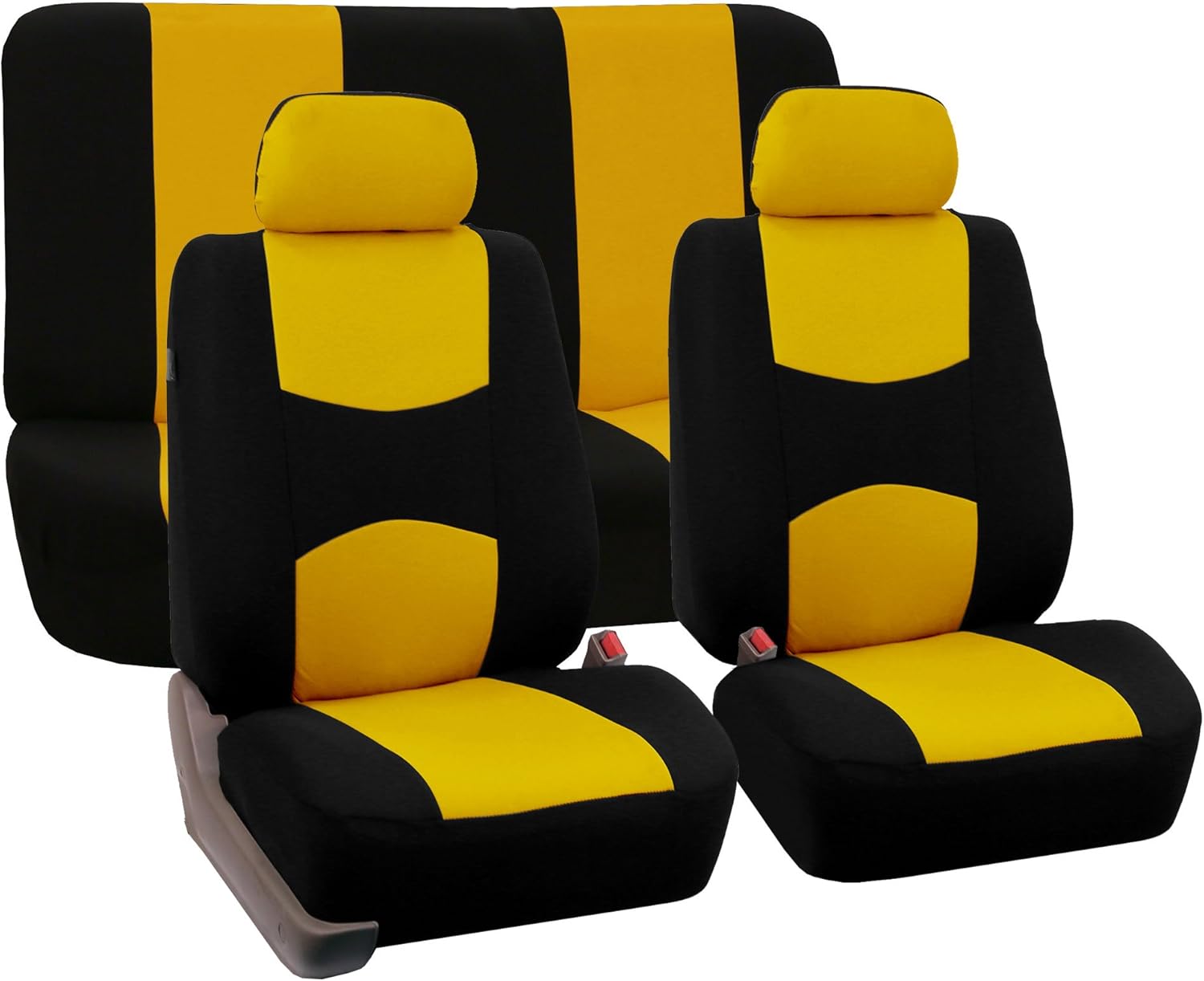 yellow car seat and stroller