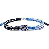 HARACRAFT Infinity Love Bisexual Pansexuality LGBTQIA+ Pride Lesbian MLM Love Wrist Wrap Bracelet, Boho Rope Bracelet Bangles for Women Men Thread for Him and Her