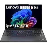 Lenovo ThinkPad E16 Laptop, 16" FHD+, AMD Ryzen 5, 16GB DDR5, 512GB SSD | Business PC, Military Grade,IPS Anti-Glare, > Intel Ultra 5 125U, Fast Charge, Numeric Keypad, Ethernet, Backlit, Win 11 Pro