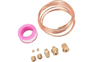 72 Inch Oil Pressure Gauge Tubing Kit Oil Pressure Gauge Brass Tube with 1/8 1/4 Inch NPT Fittings