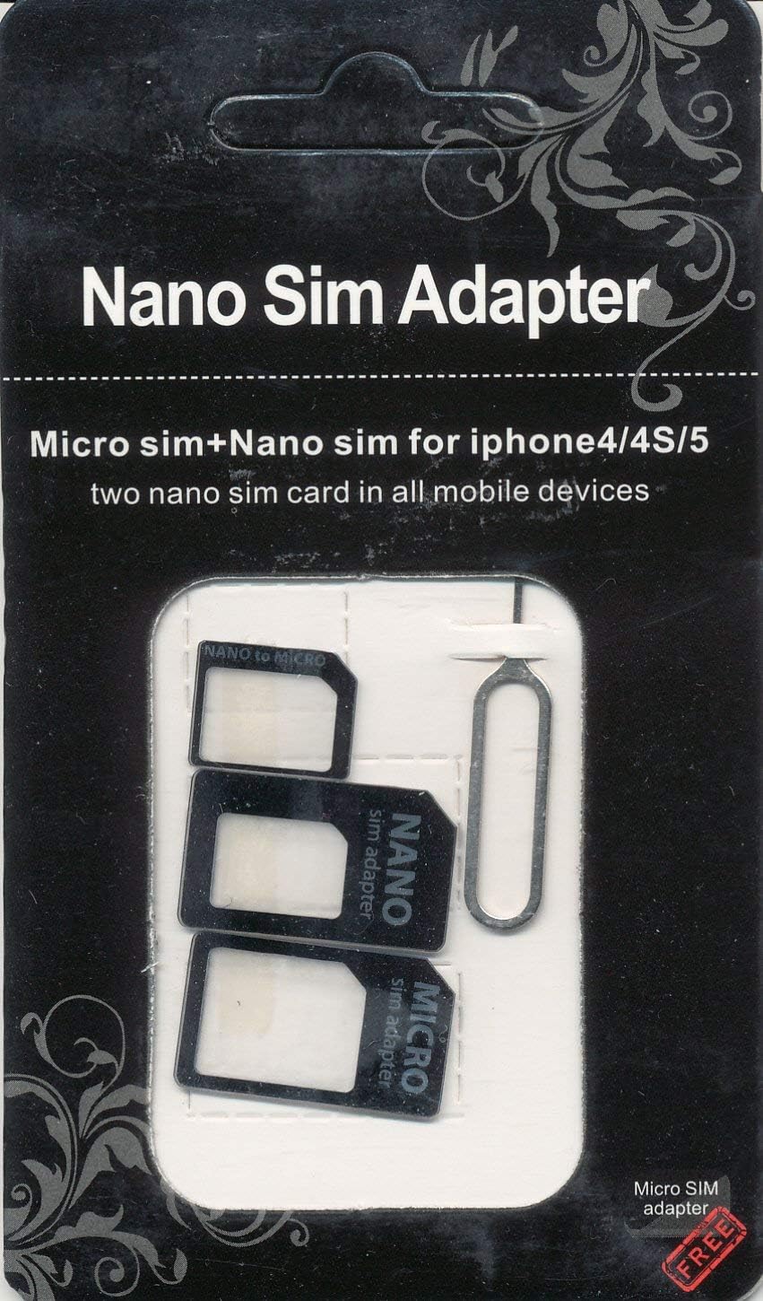 Sim Pin 4 Piece Set Nano Sim Micro Sim Conversion Adapter White For Iphone 5 4s 4 Nano Shim A Sim Card Or Micro Sim Micro Sim A Sim Card Phones Electronics