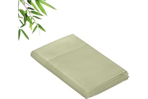 Royale Linens Bamboo Viscose Full Flat Sheets Only - Cooling Sheets - Organic Viscose Derived from Bamboo - Full Size Flat Sheet Only - Top Sheet - Breathable & Silky Bedding (Full, Sage Green)