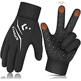 AOTOW Winter Warm Kids Cycling Gloves - Cold Weather Touchscreen Glove for Childrens Riding Bike and Football Grip Anti-Slip Outdoor Ski Sports Gloves for Boys Girls 4-12 Year Old