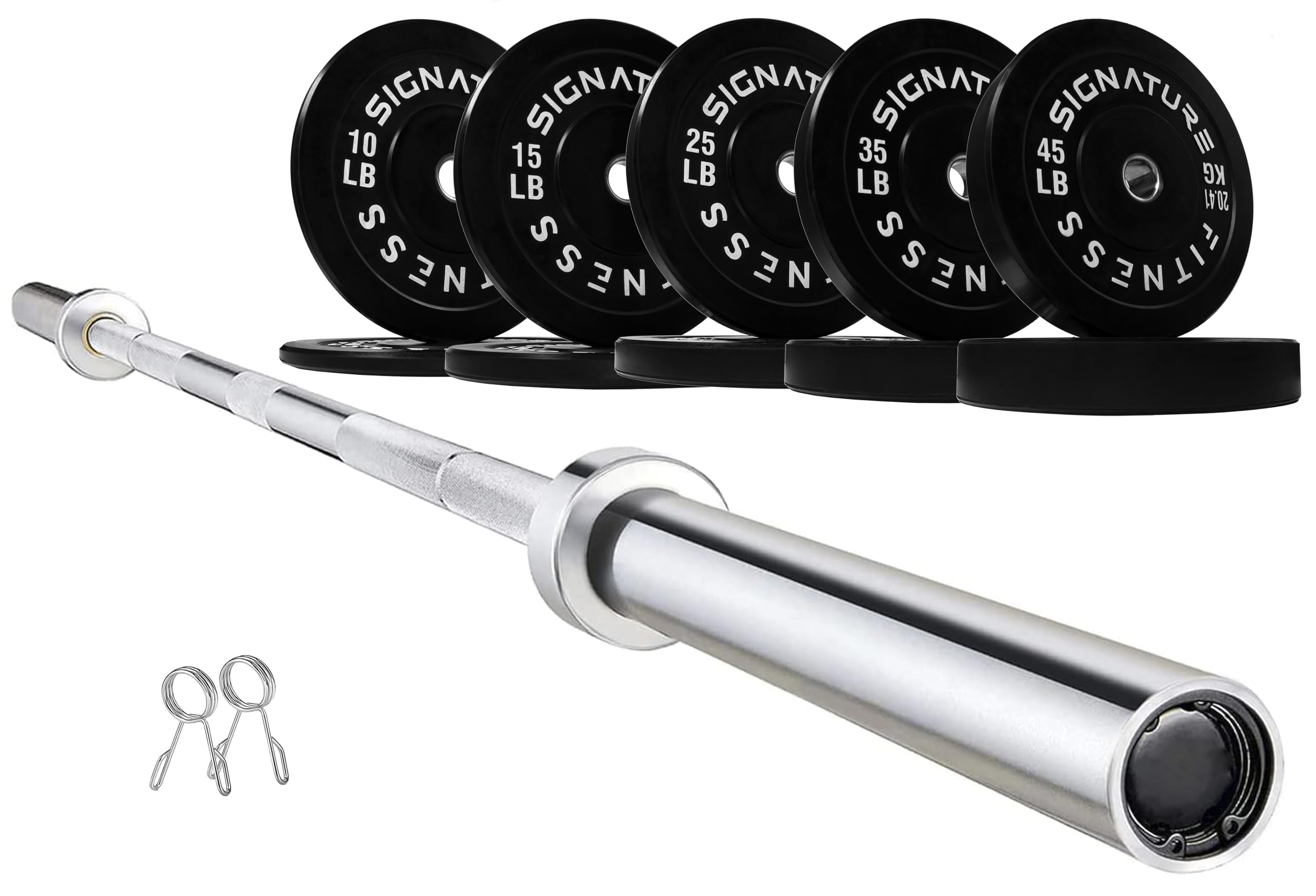 Fitvids Olympic 2" Bumper Plates Set Including 260LB Weight Plates Set & 7FT Olympic Barbell Bar(305 Pounds Total), Multiple Packages Image Fitvids Olympic 2" Bumper Plates Set Including 260LB Weight Plates Set & 7FT Olympic Barbell Bar(305 Pounds Total), Multiple Packages Image