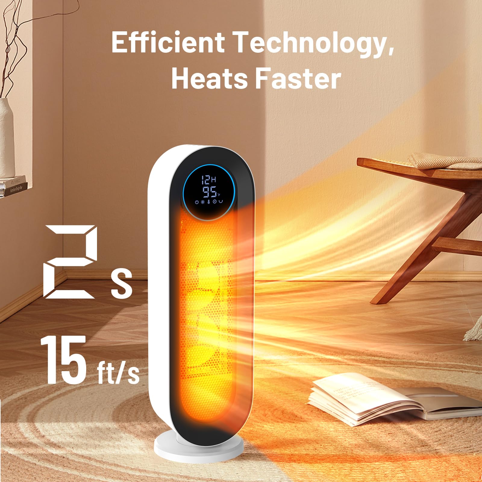 Daxiga Space Heater for Indoor Use, 19.6